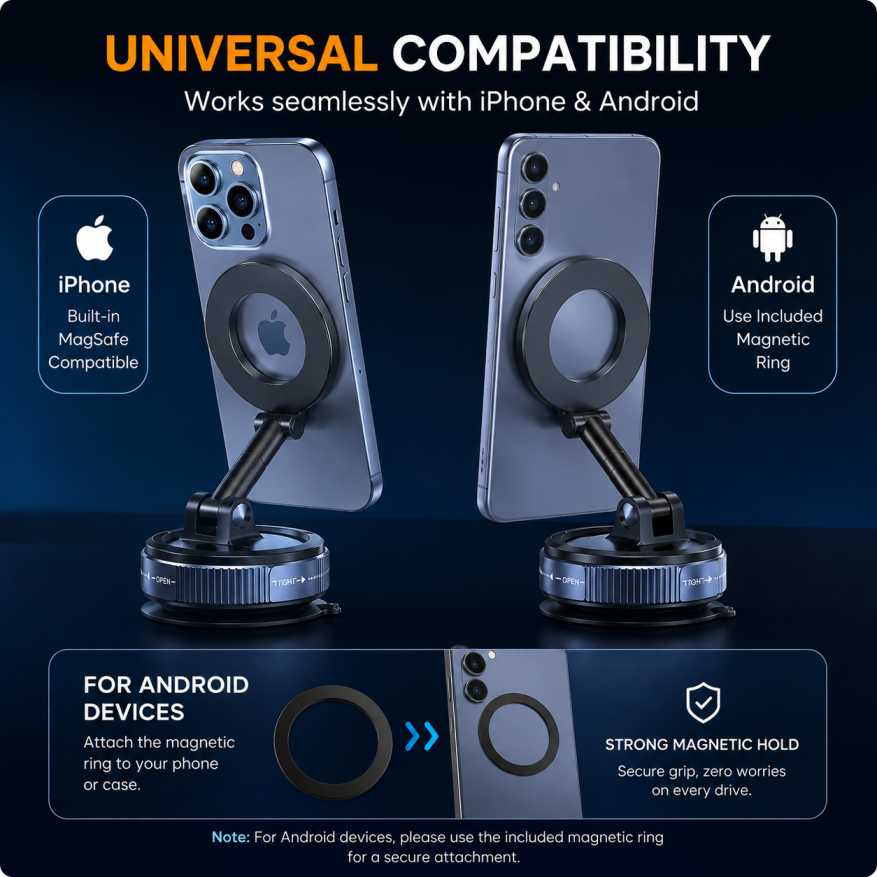 Kareeq MagDrive™ 360 — Magnetic Car Phone Mount